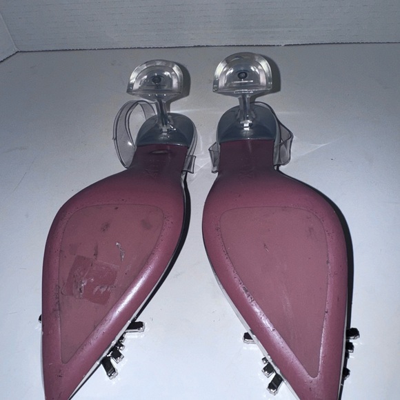 Amina Muaddi Begum Clear Crystal Slingback Pumps 36.5=6.5 - Picture 6 of 8